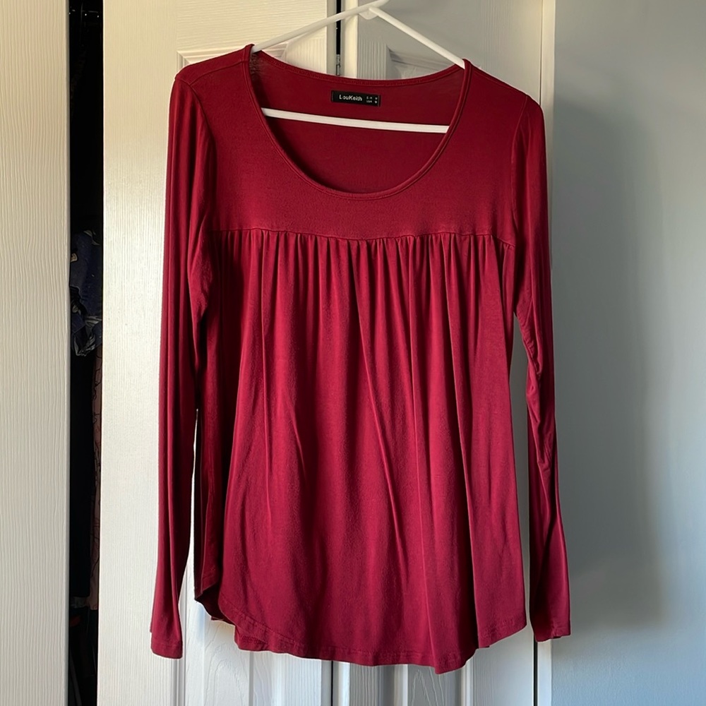 Long Sleeve Red Blouse